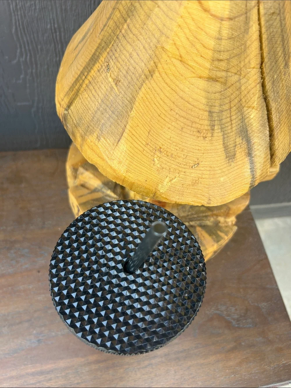 Black Textured Studded Tumbler with Straw - Home Dining